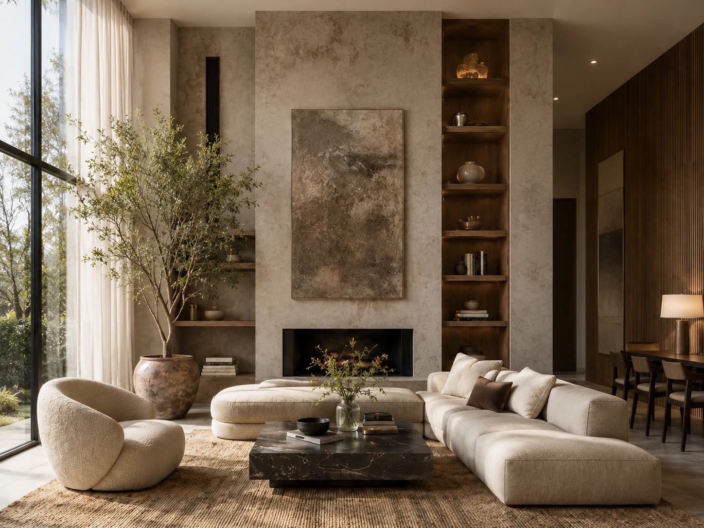 Warm Otelia living room interior