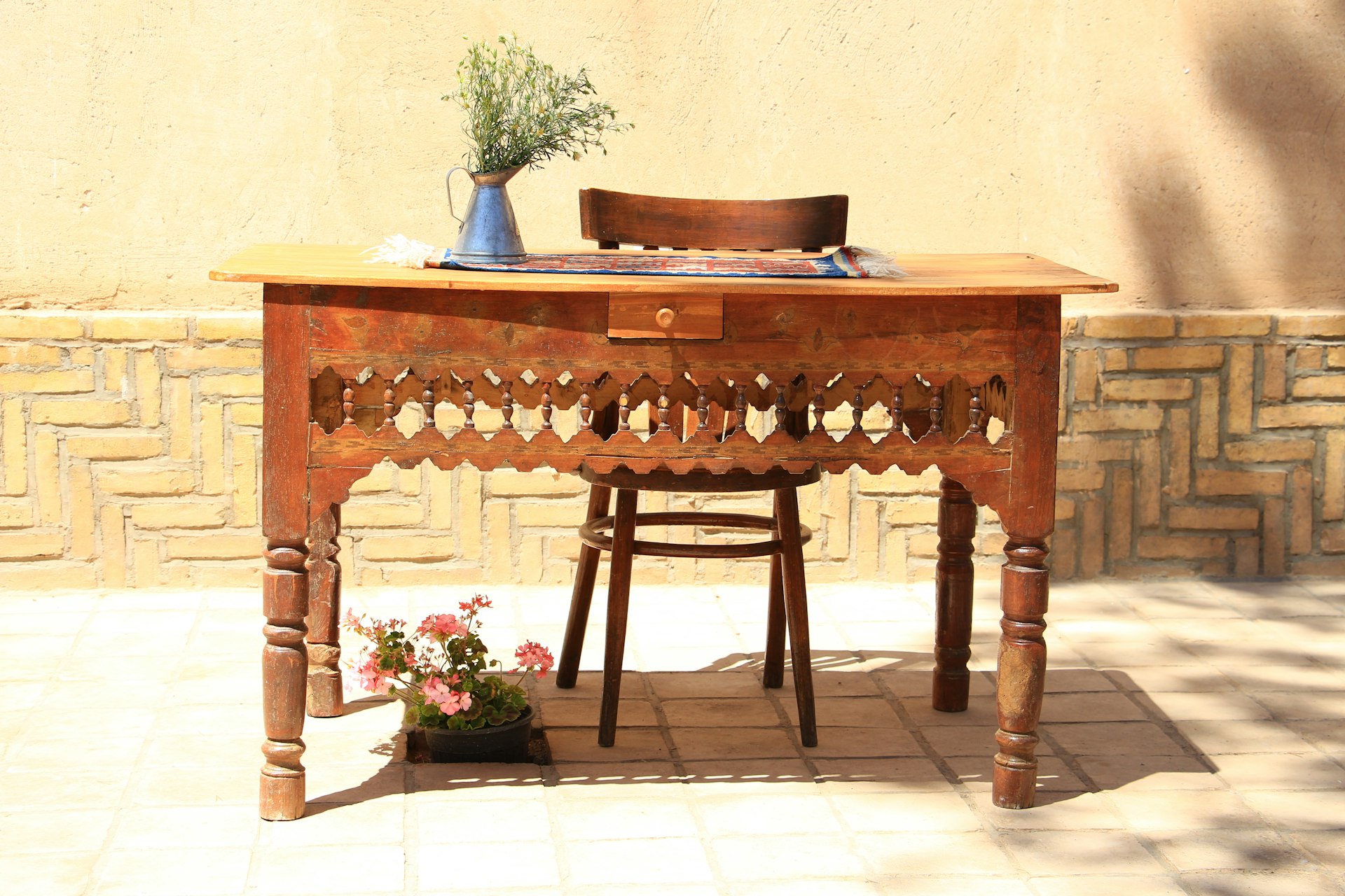 Brown wooden desk